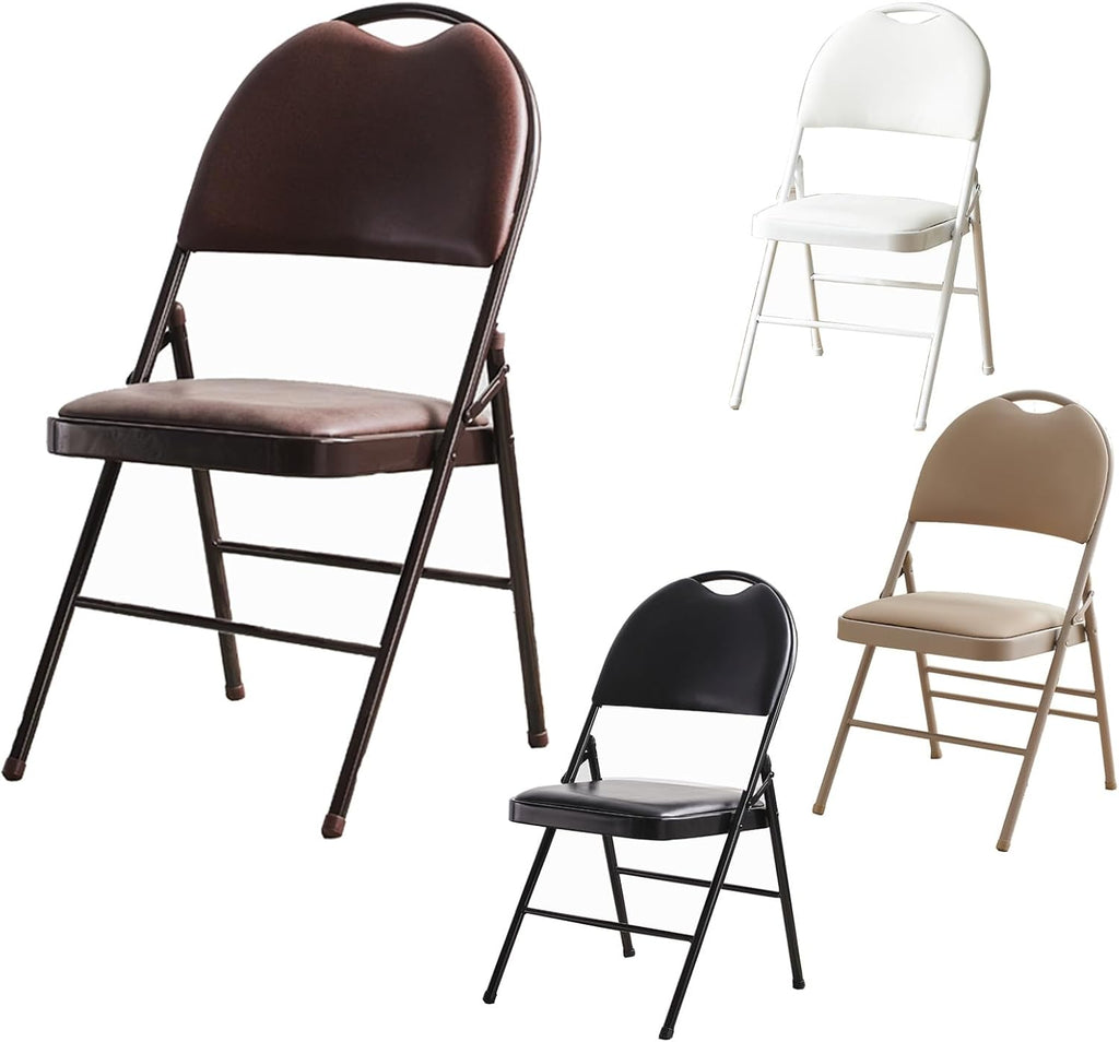 Foldable Chair -Metal Guest Chairs,Office Desk Event Chairs,Video Game Chairs,Durable Steel Frame,Scratch Resistant(Browns)