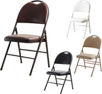 Foldable Chair -Metal Guest Chairs,Office Desk Event Chairs,Video Game Chairs,Durable Steel Frame,Scratch Resistant(Browns)