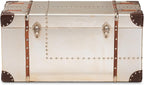 Baxton Studio Bechet Storage Trunk, Silver
