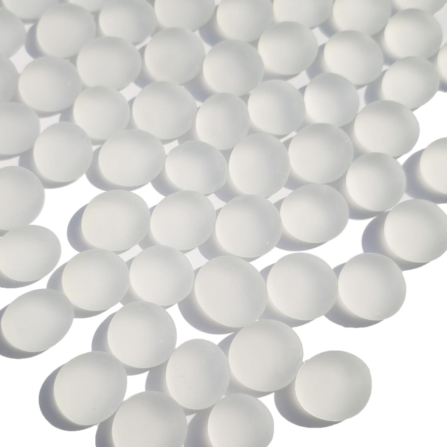 QYGL Sea Glass Gems - 0.9 Lb White Frosted Flat Glass Marbles, Flat Gems Decorative Stones for Vase Fillers, Aquarium Rocks, Floral Supplies, Table Scatter, Craft Mosaics, and DIY Ornaments
