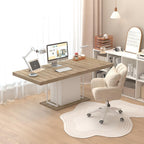 KEIKI Extendable Dining Table for 6-10 People, Dining Room Table for Gatherings, Living Meeting Room