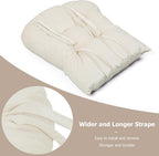 5PCS Glider Rocker Replacement Cushions Thick Soft Velvet Glider Cushions Replacement Set with Ottoman Cushion and Storage Pockets for Nursery Wooden Rocking Chair, Beige