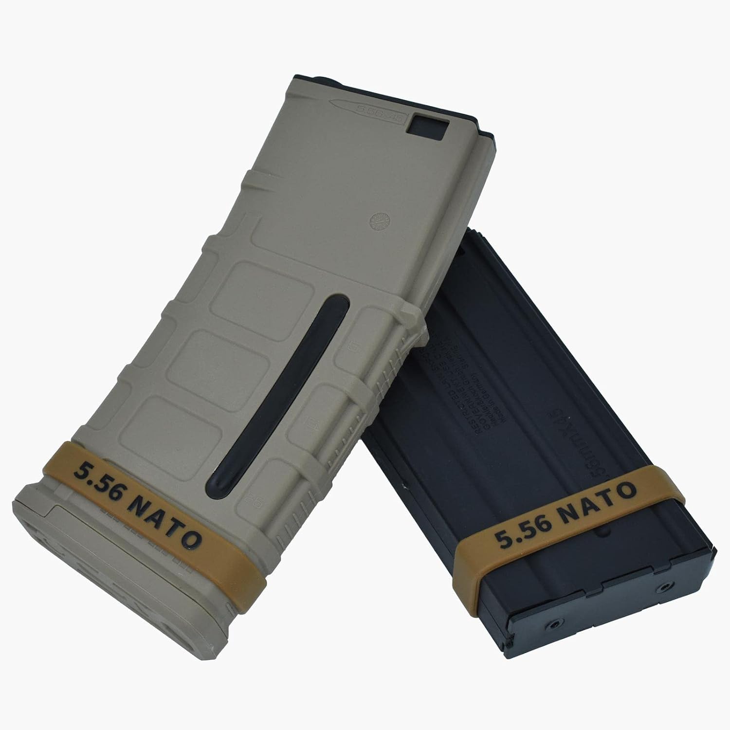 24 Pack Miaozhun 5.56 NATO Magazine Marking Bands 5.56 Magazine Caliber Identification(Coyote Brown-Black)