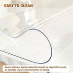 Royhom Clear Table Protector 36 x 60 Inch - 1.5mm Thick Plastic Table Cover, Clear Table Cover Protector Rectangle, Waterproof PVC Desk Mat for Coffee Table, Writing Desk, Dining Room, Dresser