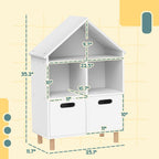 Bookshelf, 3 Tier Bookcase with Two Drawers, Bookshelf for Rooms, Bedroom, Nursery, White
