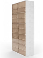 10 Tiers 40 Pairs Easy Assembly Shoe Shelves Organizer with Doors Foldable Shoe Rack Organizer Cabinet for Entryway Living Room