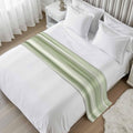 Bed Runner Scarf for Queen Size Bed, Sage Green Grey Beds Scarf Throws for Foot of Bedding, Abstract Art Oil Painting Green Ombre Decorative Beds Runners for Bedroom Guestroom, 83"x20"