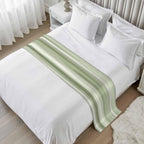 Bed Runner Scarf for Queen Size Bed, Sage Green Grey Beds Scarf Throws for Foot of Bedding, Abstract Art Oil Painting Green Ombre Decorative Beds Runners for Bedroom Guestroom, 83"x20"