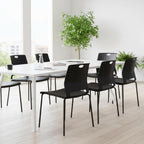 Sidanli Black Stacking Chairs Set of 4, Plastic Stackable Chair for Office Conference Waiting Break Room