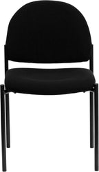 Flash Furniture Tania Comfort Black Fabric Stackable Steel Side Reception Chair