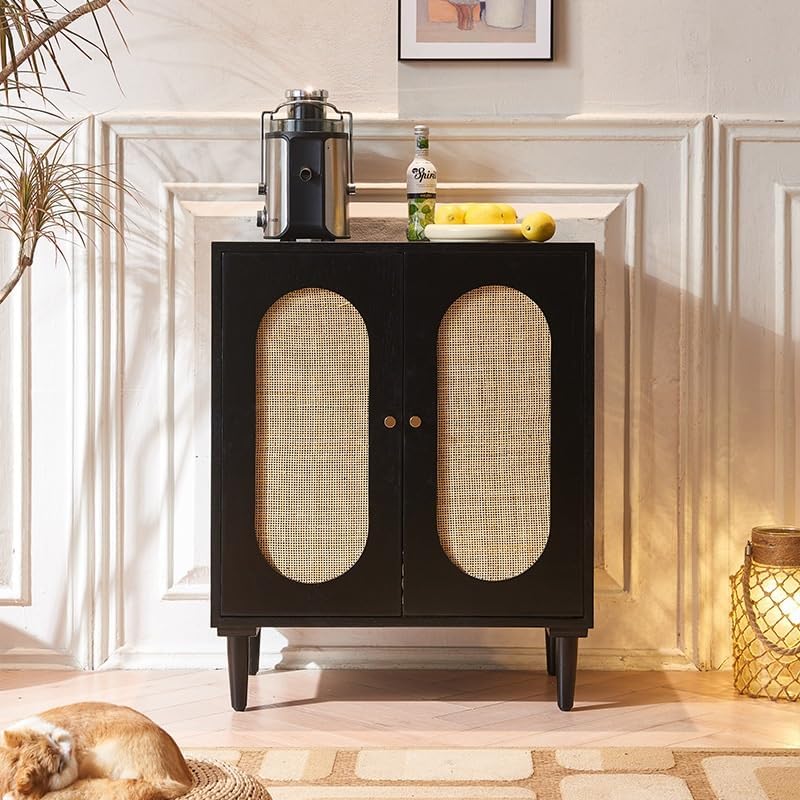 Entryway Cabinet Wooden Sideboard for Home Dining Room Large Capacity Storage Double Door Cabinet Home Retro Storage Cabinet Sideboard Storage Cabinet