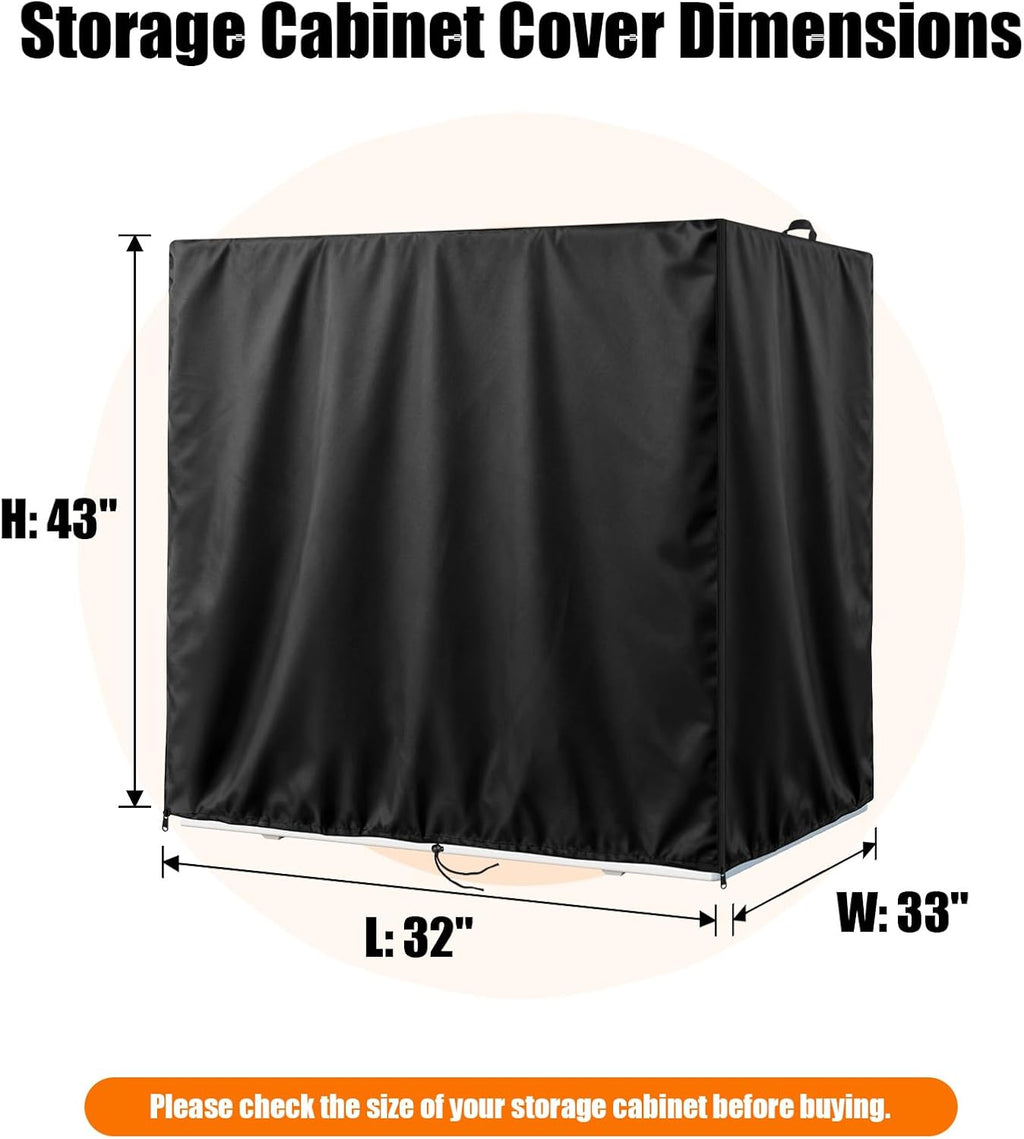 Kasla Storage Cabinet Cover, Outdoor Chest Storage Waterproof Cover, Weatherproof Cabinets Covers for Kitchen Patio Garden Backyard (32"L×33"W×43"H)