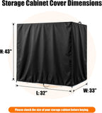 Kasla Storage Cabinet Cover, Outdoor Chest Storage Waterproof Cover, Weatherproof Cabinets Covers for Kitchen Patio Garden Backyard (32"L×33"W×43"H)