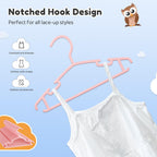 Baby Hangers 100 Pack Non-Slip Kids Plastic Hangers for Closet, Space Saving Toddler Hanger for Infant Clothing, Childrens Hanger Pink