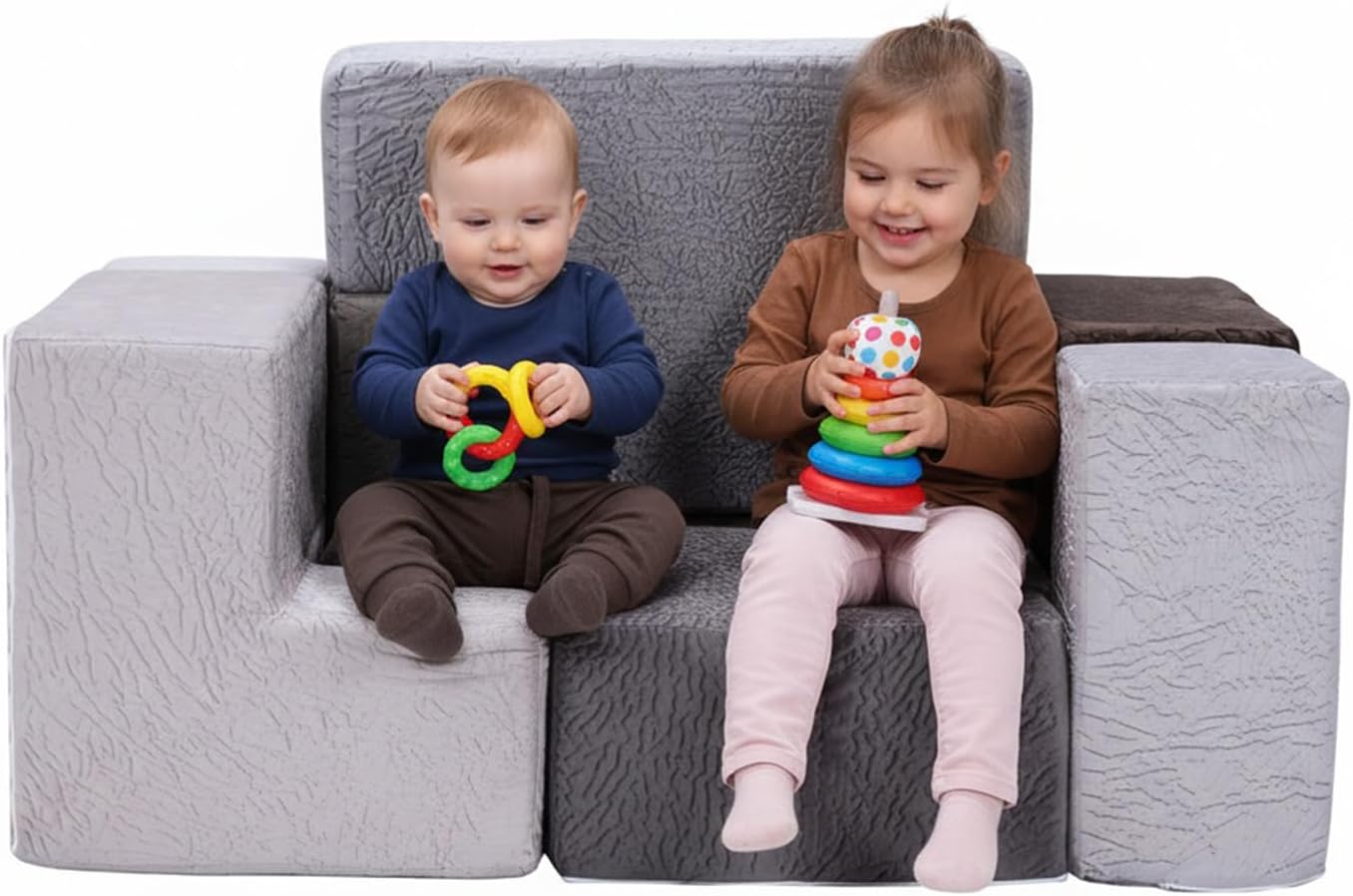 7Pcs Stackable Furniture Chair Washable Elastic Sponge Toddler Cushions Wear Resist for Kids Bedroom Playroom Furnitures