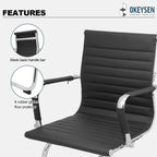 Okeysen Conference Room Chairs Set of 2, Waiting Room Office Guest Chairs, Reception Chairs with Mid Back & Sled Base