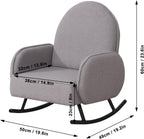Baby Rocking Chair,Toddler Chair,Kids Chair,Kids Sofa, Shaky Metal Foot and Sherpa Fabric,Toddler Rocking Armchair for Boys and Girls Rest (Grey)