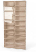 10 Tiers 40 Pairs Large Plastic Folding Shoe Cabinet with Doors Easy Assembly Shoe Shelves Organizer for Entryway Living Room