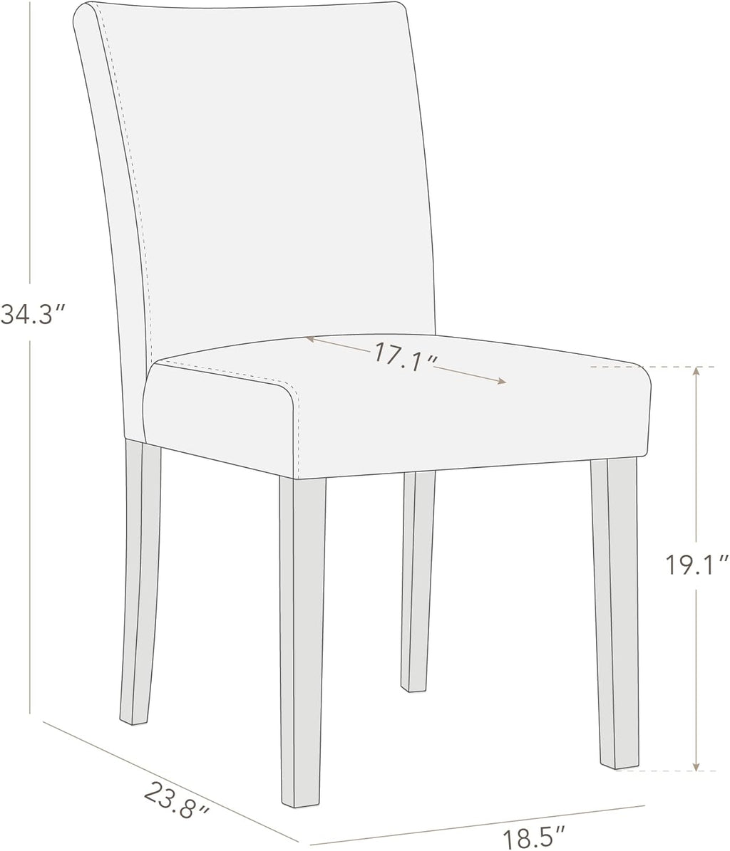 Watson & Whitely Upholstered Dining Chairs Set of 4, Faux Leather Armless Dining Room Chairs with Solid Wood Legs & Back Side Chair for Kitchen, Living Room, Restaurant, Saddle Brown