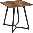 SANYOUNG Small Dining Table, 29.5" Square Dining Table for 2 People, Farmhouse Kitchen Table with Wood Legs for Small Space, Living Room, Apartment, Rustic Brown and Black