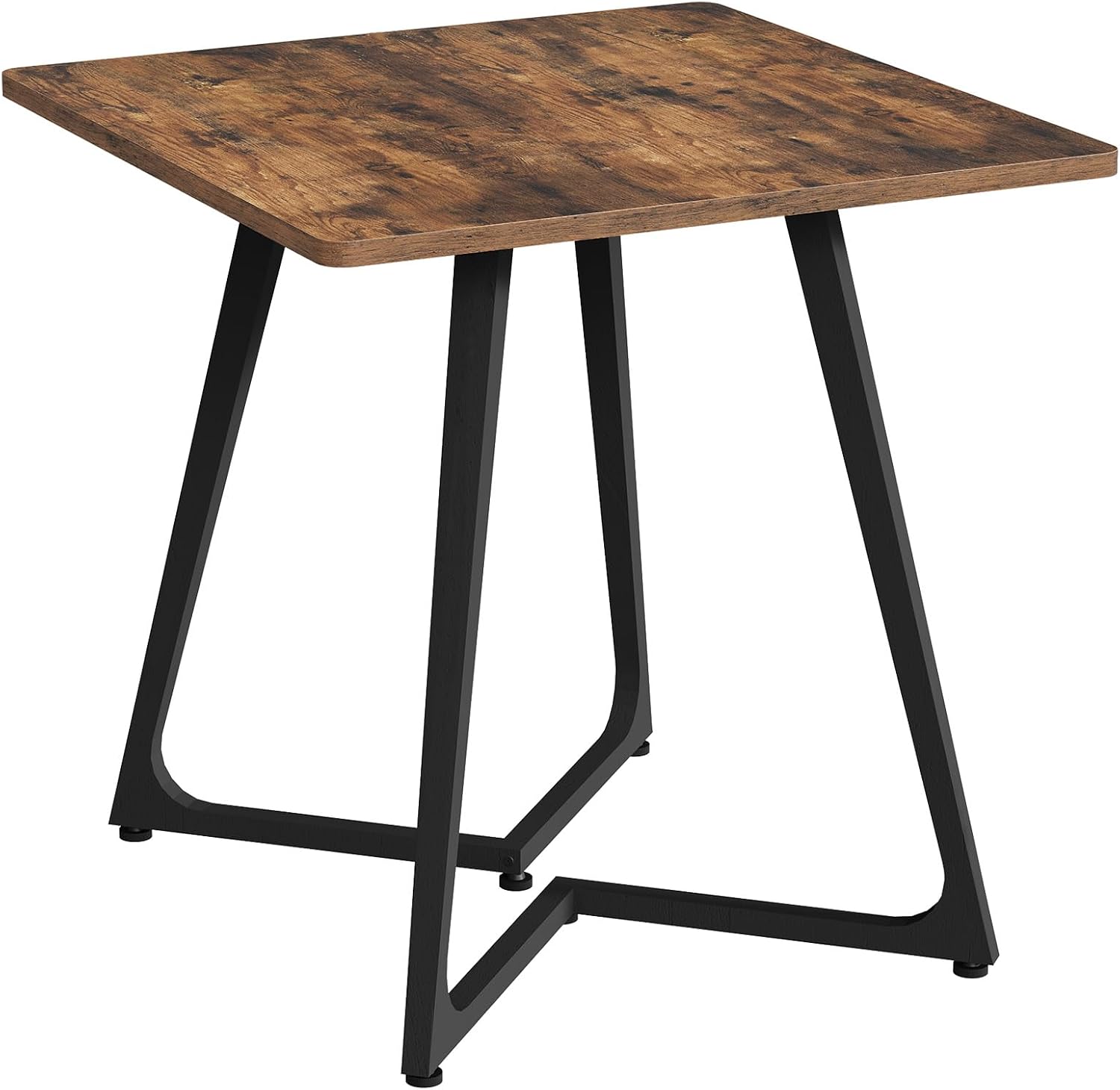 SANYOUNG Small Dining Table, 29.5" Square Dining Table for 2 People, Farmhouse Kitchen Table with Wood Legs for Small Space, Living Room, Apartment, Rustic Brown and Black