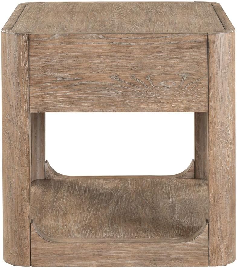 Liberty Furniture South Bend Living Room End Table Contemporary with Storage Drawer - Burnished Clay Oak Wood