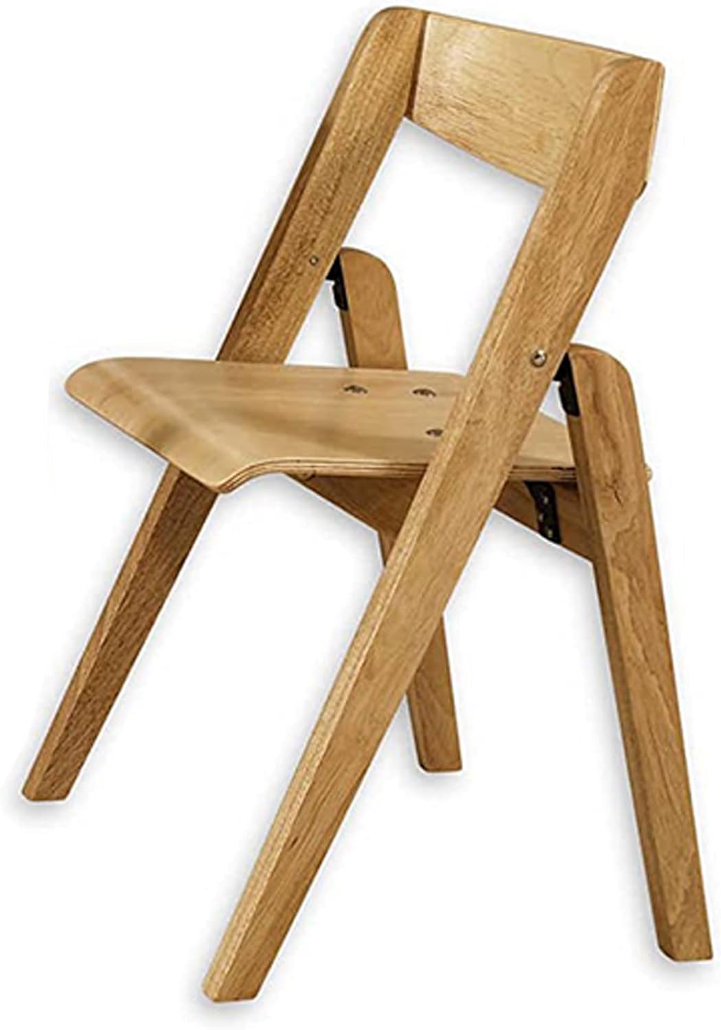 Stakmore Juvenile Children's Folding 3 Piece Natural Wooden Table and Chair Furniture Set with No Pinch Points for Kids Ages 3 and Up (3-Piece Set)
