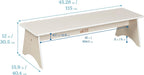 ECR4Kids Kiddo Classroom Bench, 12in Seat Height, Wooden, Children's Furniture, White Wash