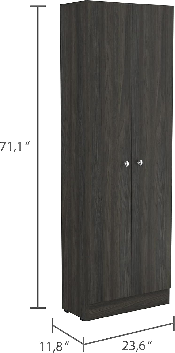 71" H Kitchen Storage Pantry Cabinet,2-Door Wooden Cupboard Credenza Bufffet Cabinet Freestanding Kitchen Hutch for Living Room, Dining Room, Dark Brown