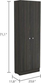 71" H Kitchen Storage Pantry Cabinet,2-Door Wooden Cupboard Credenza Bufffet Cabinet Freestanding Kitchen Hutch for Living Room, Dining Room, Dark Brown