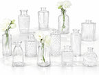 RUCKAE Glass Bud Vases Mini Flower Vase Small Vintage Vases for Centerpiece Table Wedding Decorations Home Decor Party(Transparent 12 Pack)