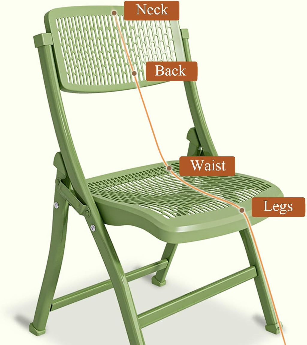 Breathable Plastic Folding Chair Hollow Seat for Dining Meeting Study | This hollow breathable plastic folding chair fits home dining desk, foldable stackable frame cuts storage space(Gray,Regular)