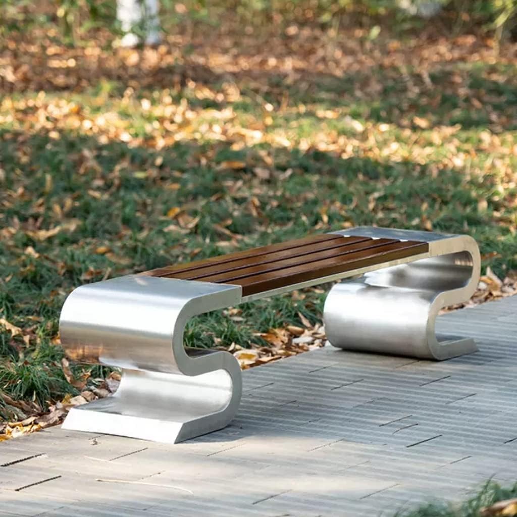 Patio Benches for Outdoors Outdoor Leisure Chair Park Garden Square Stainless Steel Public Seat Scenic Shopping Mall School Rest Stool Garden Benches for Outdoors