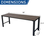 Walnut Outdoor Backless Bench for Garden, Set of 2, Outdoor Bench Weatherproof, Patio Benches for Outdoors, Benches Seat for Backyard, Porch, Plant Stand and Holder