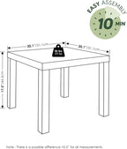Furinno Classic Living Room Table Set of 3, Modern Rectangle Coffee Table with 2 Square Side Tables, End Tables, 1.8 Inch Thick Tabletop for Living Room, Home Office, Amber Pine