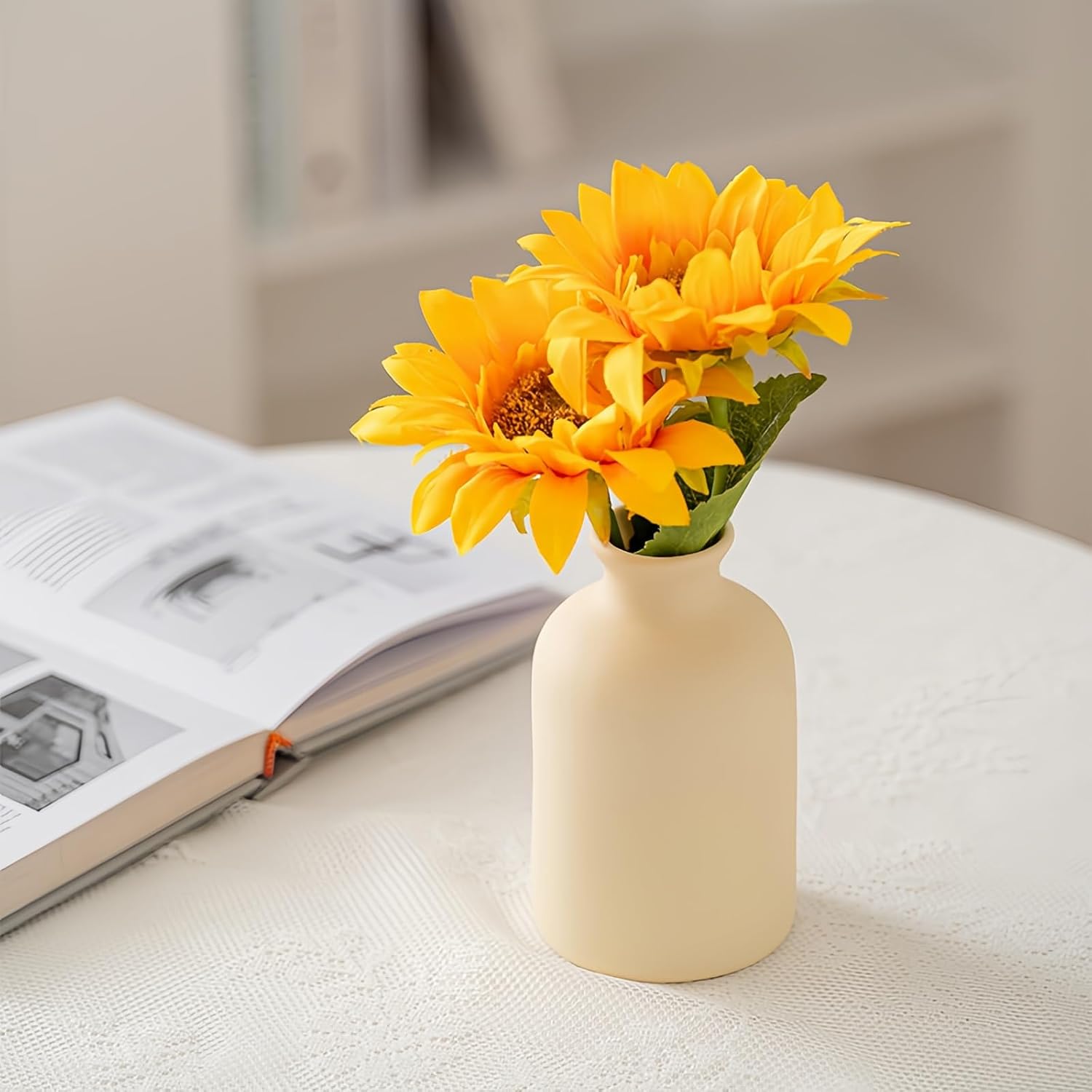Modern SimplicityCeramic Vase Set of 4 - NeutralcolorRack Decoration ，Modern Farmhouse Decor, Home Decoration vase