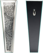 Crystal Wall Vase Hanging Flower-vase - Silver Crushed Diamond Mirrored Container Flower Vase Home Decor for Living Room, Dining Room, Bedroom, Set of 2 （11.2 Inch High） Wittolins