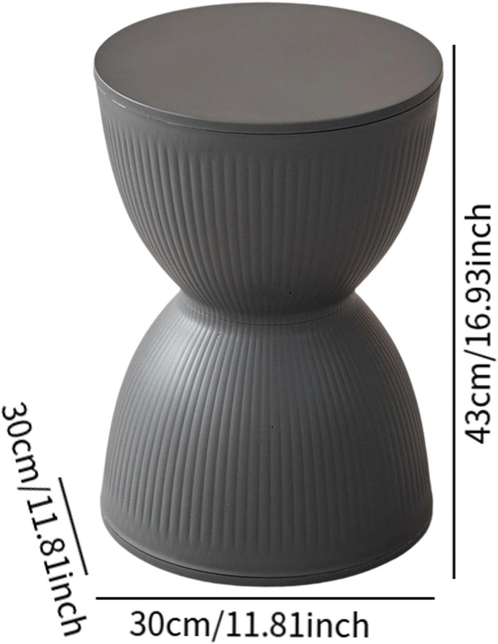 Round Foot Stool Footstool Sitting Change Shoe Stool for Home Bedroom Bedside Nursery, Gray