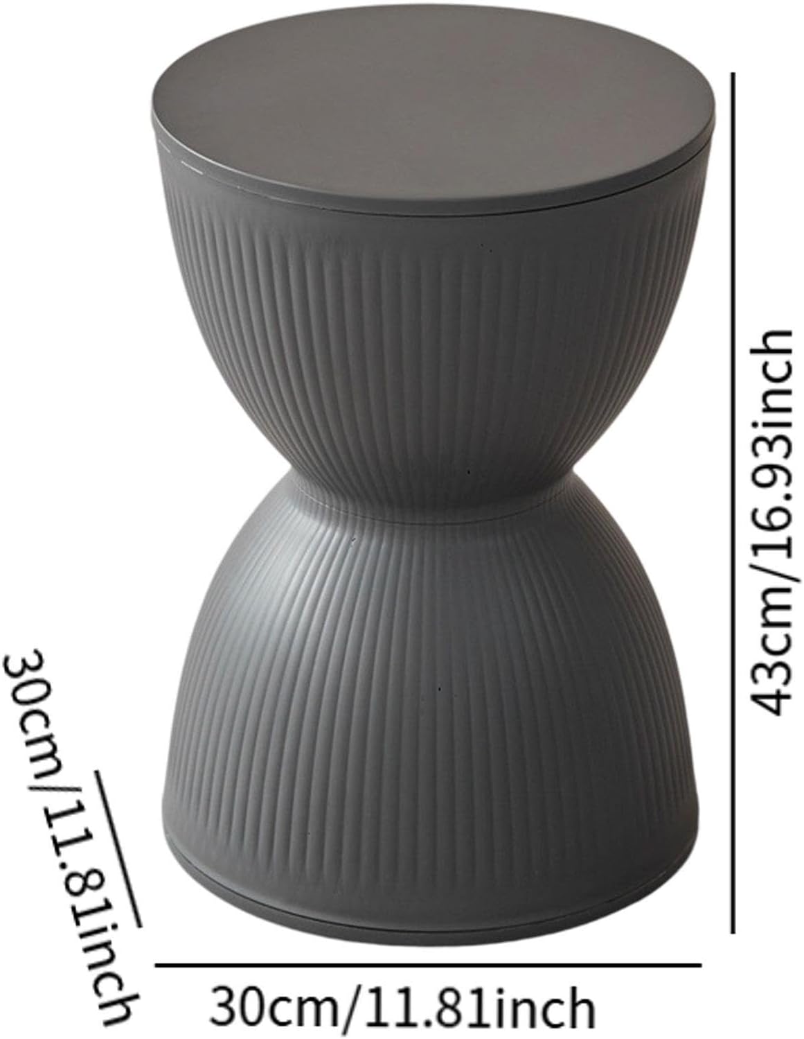 Round Foot Stool Footstool Sitting Change Shoe Stool for Home Bedroom Bedside Nursery, Gray