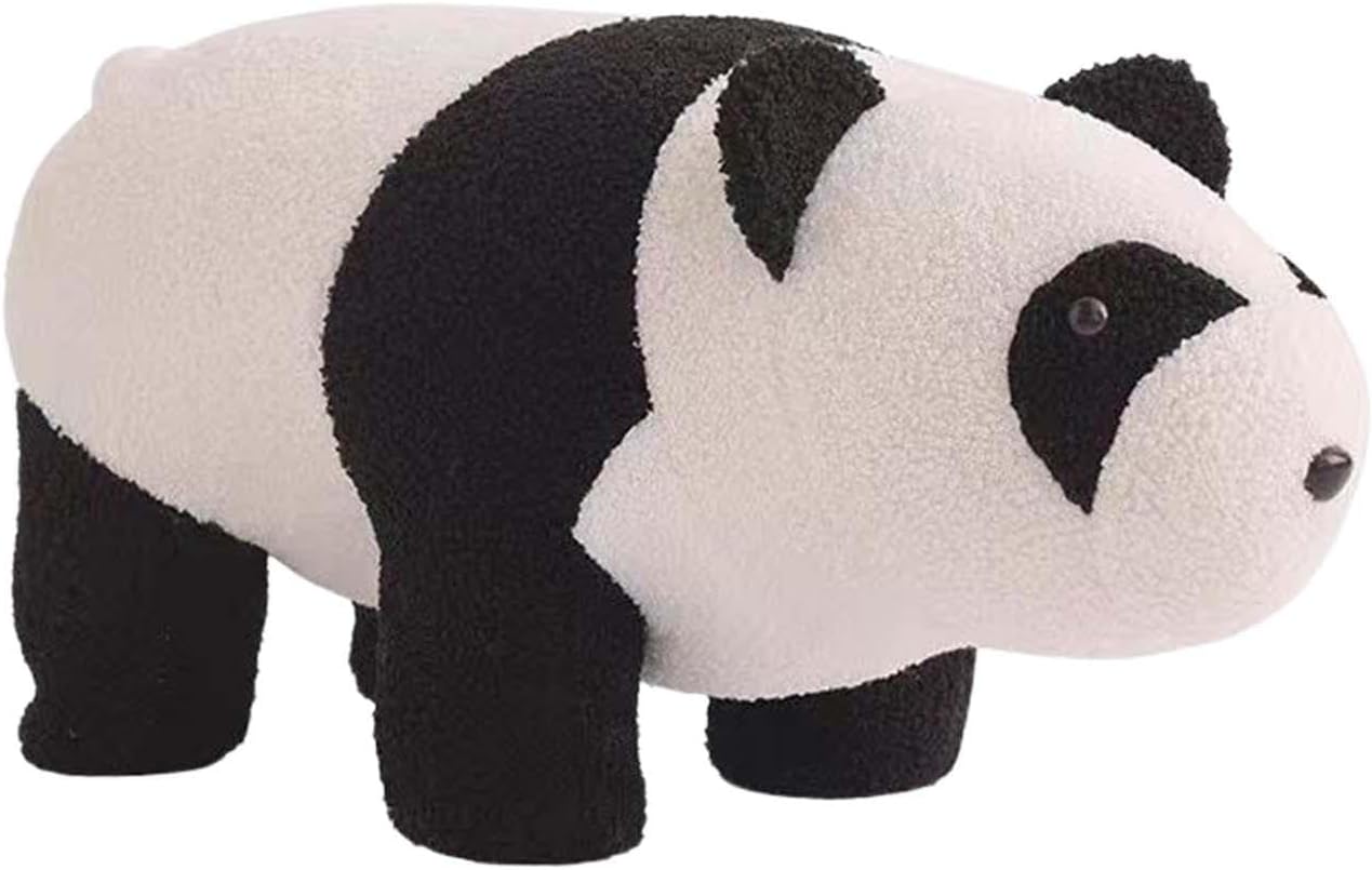 Animal Shaped Foot Stool, Foot Rest, Bedside Children Stool, Soft Padded Cushion Small Footstool Ottoman for Home Entryway Bedroom Playroom, Panda