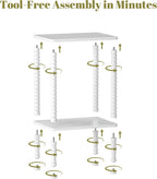 Side Table, Small End Table, 2-Tier Nightstand with Storage Shelves, Coffee Table for Small Spaces, Curved Design, Sofa Table for Living Room, Bedroom, White