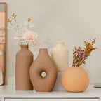 Modern SimplicityCeramic Vase Set of 4 - NeutralcolorRack Decoration ，Modern Farmhouse Decor, Home Decoration vase