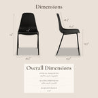 Poly & BARK Isla Stackable Dining Chairs Set of 4 – Mid Century Modern Plastic Dining Chair with Metal Legs – Kitchen & Dining Room Chairs – Dining Table Chairs Set – Indoor/Outdoor – Ebony Black