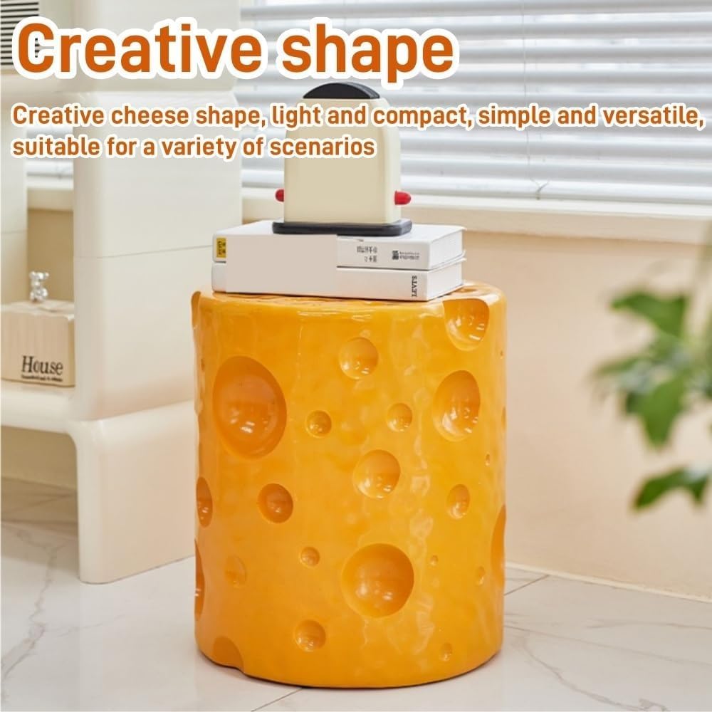 Resin Side Table Creative End Table for Living Room Cream Style Bedside Tables Small Coffee Table Snack Desk Home Furnishing(Orange)