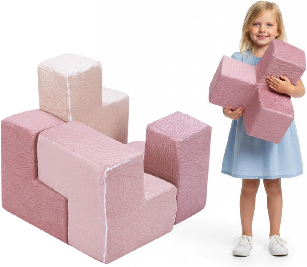 7Pcs Elastic Sponge Toddler Cushions Wear Resist Inspiring Creativity Blocks Chair for Kids Bedroom Playroom Furnitures