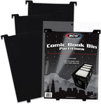 BCW Comic Bin Partitions | Exclusive Organizer for Short and Long Comic Book Bins | Notched, Tabbed, and Structurally Supportive Dividers (Black, 6 Pack)