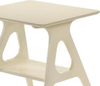 Roundhill Furniture Arona Mid-Century Modern Wood Shelf End Table, Off-White Finish