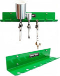 LAUCO Omni Tool Wall Mounted Paint Spray Gun Holder Holds 7 Guns without Cups or 4 with Cups, Heavy Duty Screw Mount Rack, Stable Scratch-Free Design, Green, 1 Pack