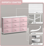 Sorbus Kids Dresser with 9 Drawers - Storage Unit Organizer Chest for Clothes - Bedroom, Kids Room, Nursery, & Closet
