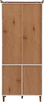 78.7'' Tall Kitchen Pantry Cabinet, Wooden Display Cabinet with 6 Drawer, 2 Glass Doors and 3 Adjustable Shelves, Freestanding Pantry Storage Cupboard for Dining Room and Kitchen, White